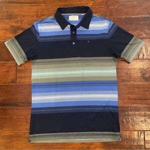 Linksoul Men's Striped Polo Shirt - Blue and Gray